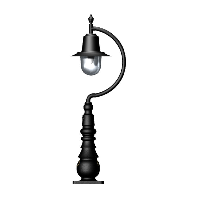 Vintage tear drop pedestal light in cast iron and steel 0.82m (H509)