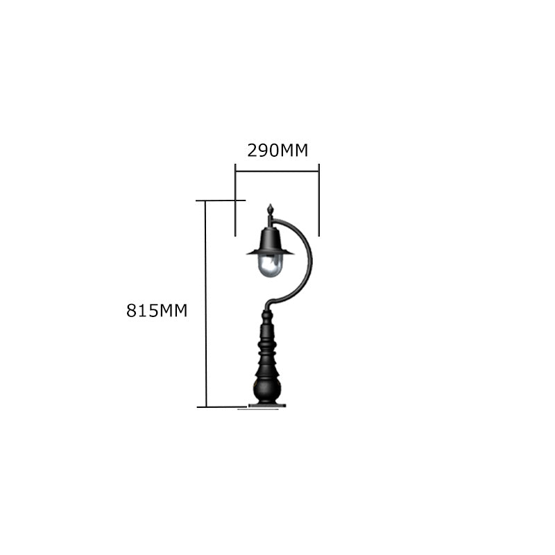 Vintage tear drop pedestal light in cast iron and steel 0.82m (H509)