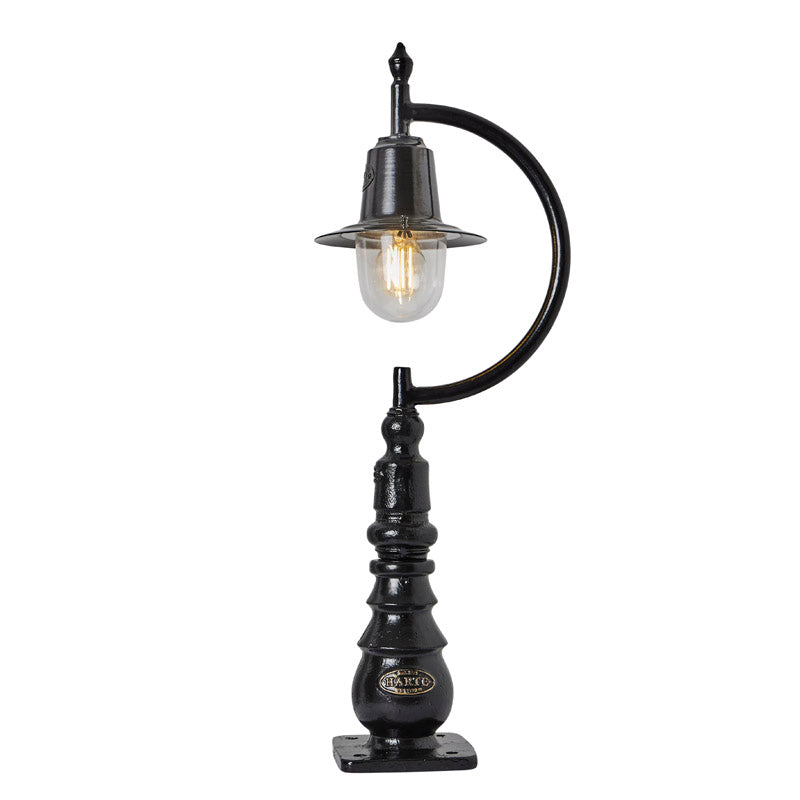 Vintage tear drop pedestal light in cast iron and steel 0.82m (H509)