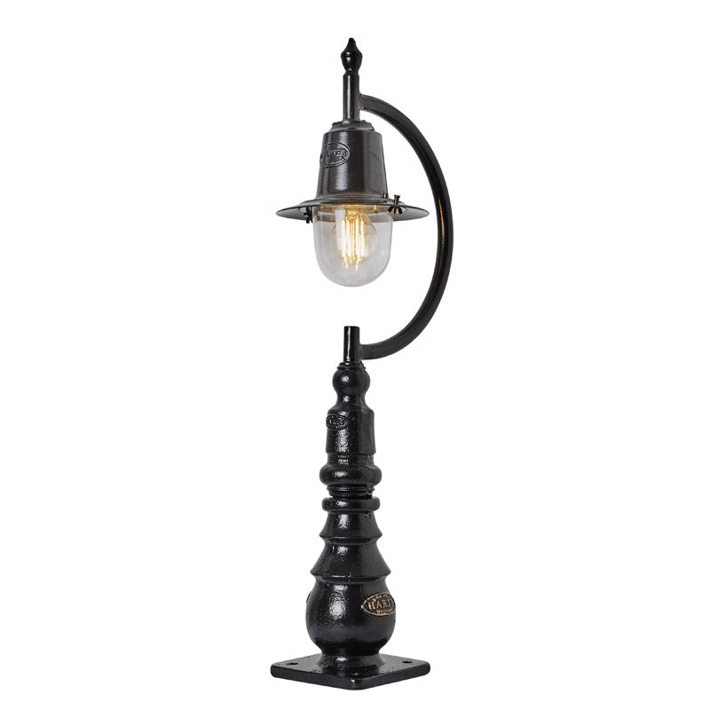 Vintage tear drop pedestal light in cast iron and steel 0.82m (H509)