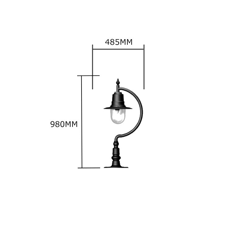 Vintage tear drop pier light for flat piers 0.98m (H551)
