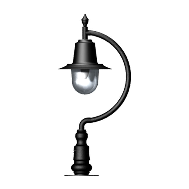 Vintage tear drop pier light in cast iron and steel 0.58m (H554)