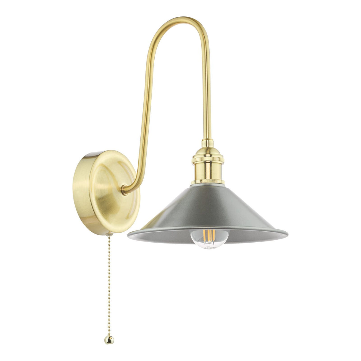 Hadano Wall Light Natural Brass and Antique Chrome