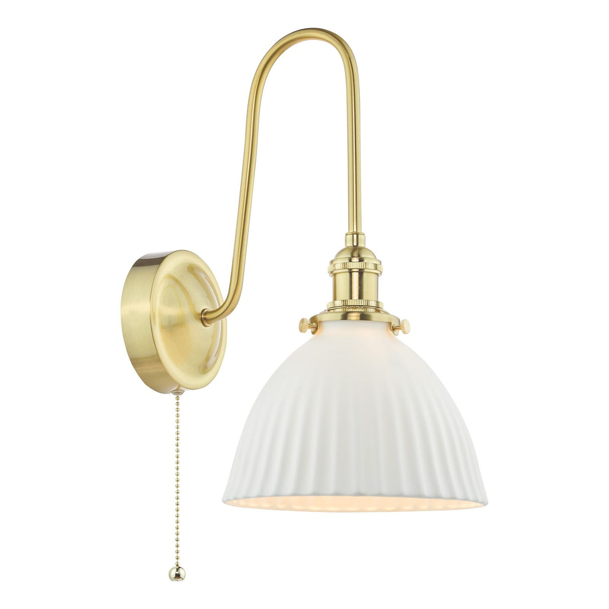 Hadano Wall Light Natural Brass and White