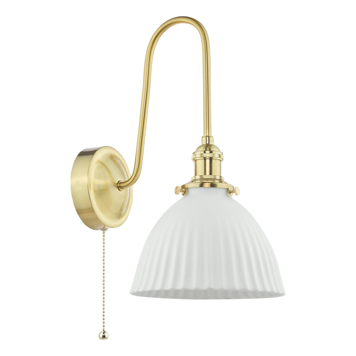 Hadano Wall Light Natural Brass and White