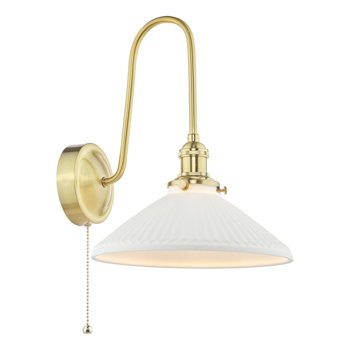 Hadano Wall Light Natural Brass and White