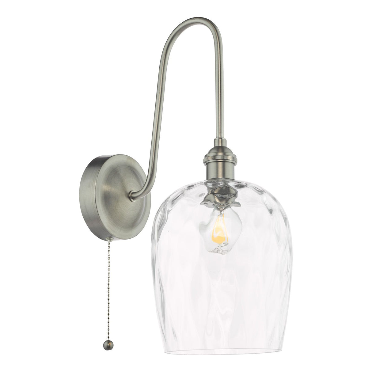 Hadano Wall Light Antique Chrome and Glass