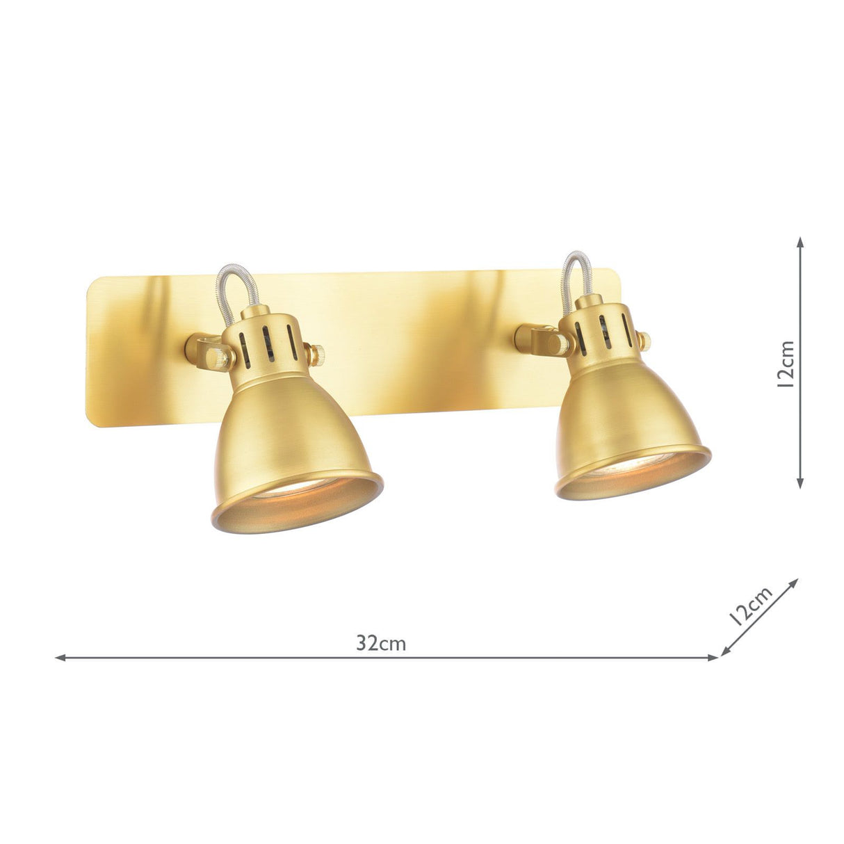 Idaho 2 Light Wall Spotlight Natural Brass