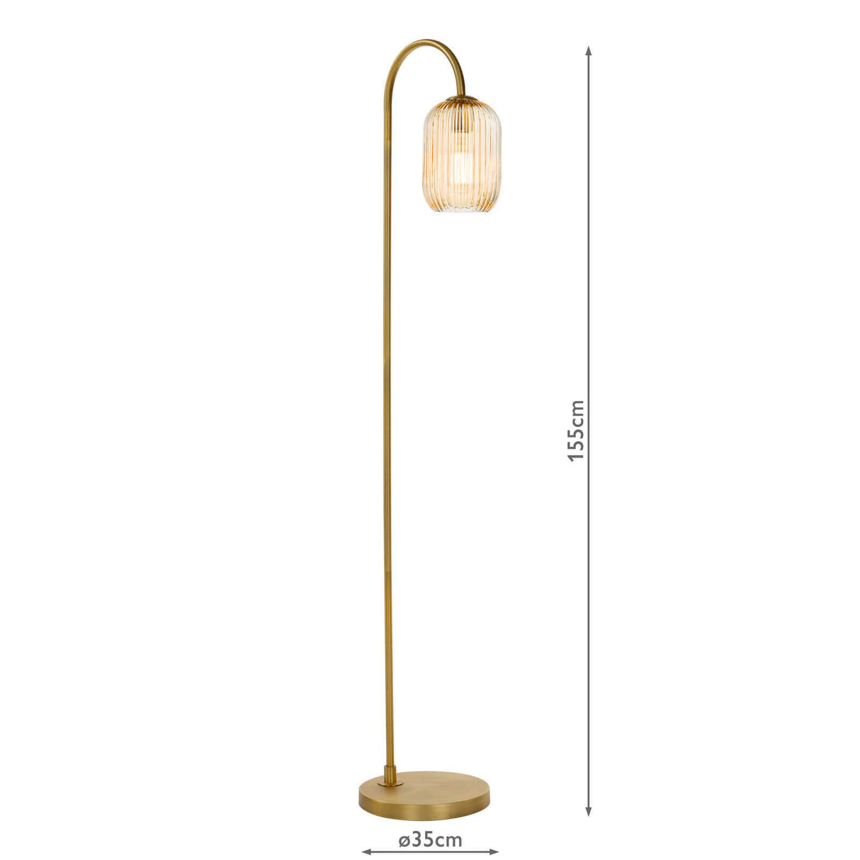 Idra Floor Lamp Aged Bronze and Champagne Ribbed Glass