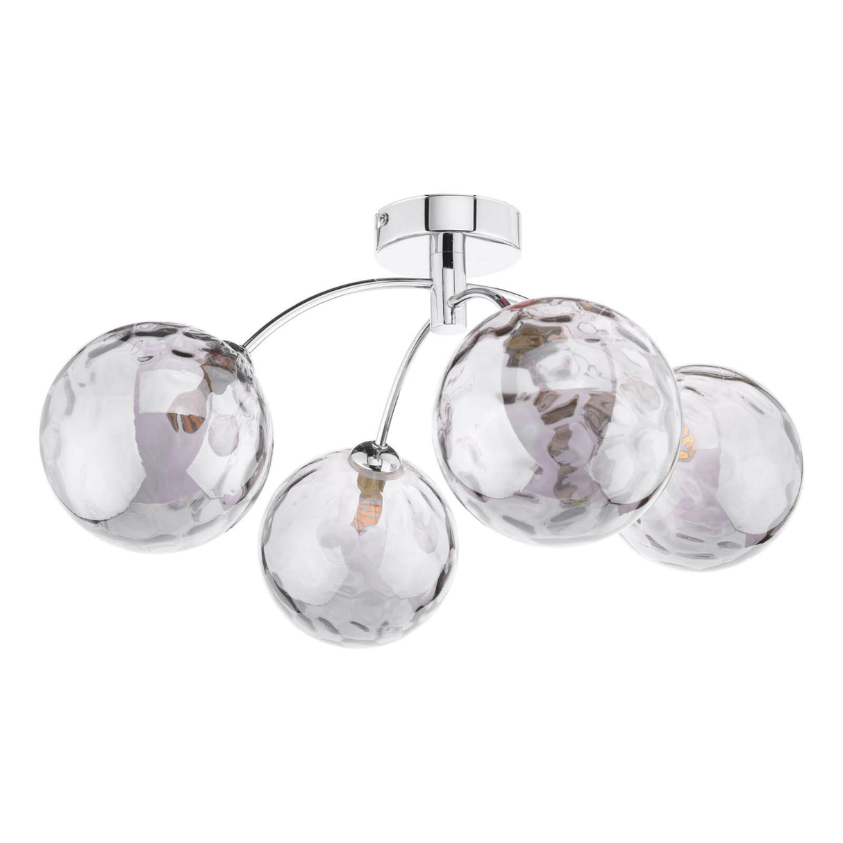 Izzy 4 Light Semi Flush Polished Chrome With Smoked Dimpled Glass