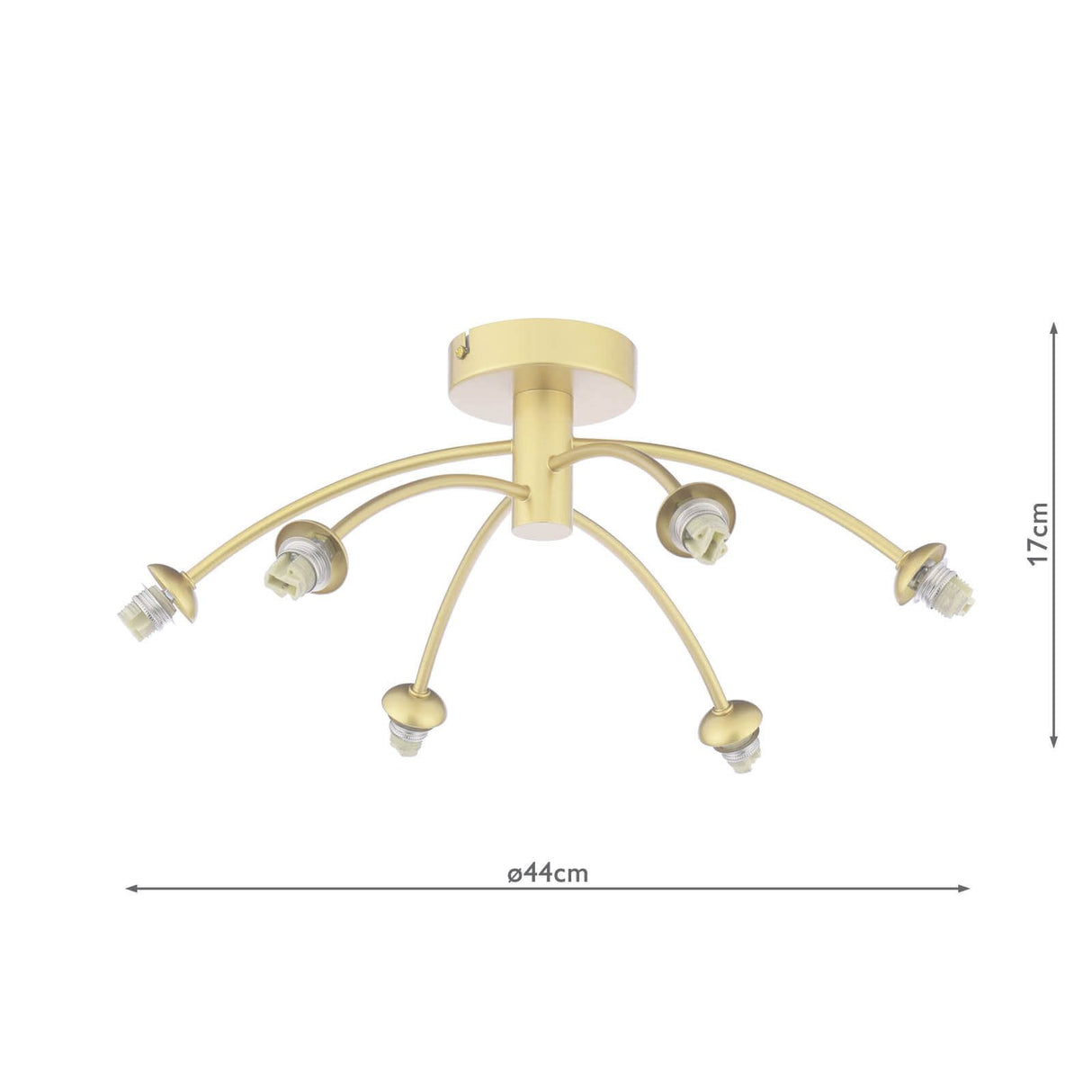 Izzy 6 Light Semi-Flush Matt Gold Fitting Only
