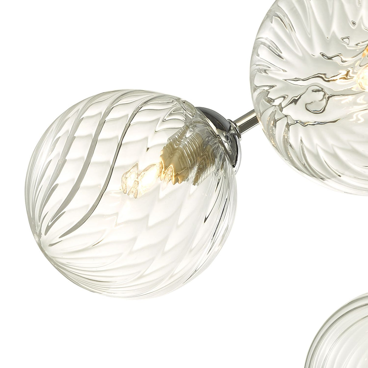 Izzy 6lt Semi Flush Polished Chrome With Twisted Glass