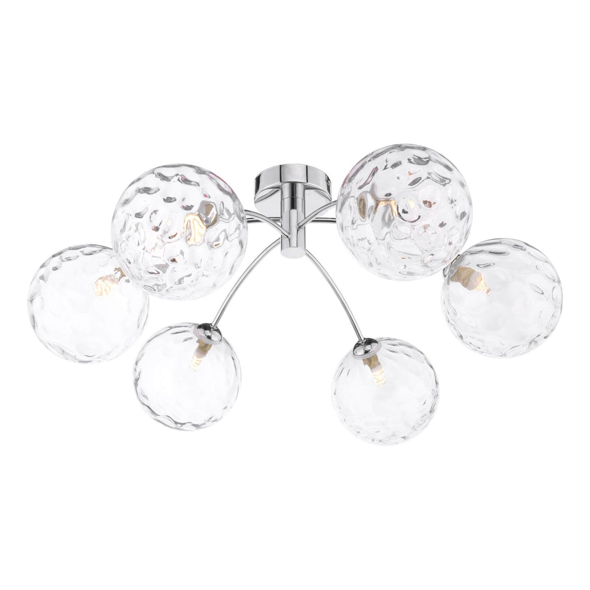 Izzy 6lt Semi Flush Polished Chrome With Clear Dimpled Glass
