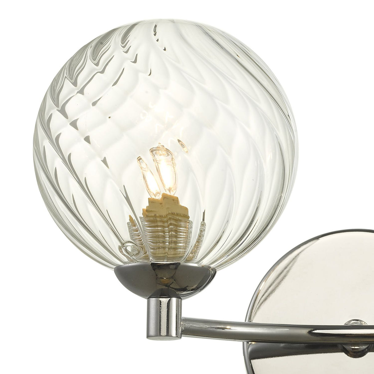 Izzy 2 Light Wall Light Polished Chrome With Twisted Glass