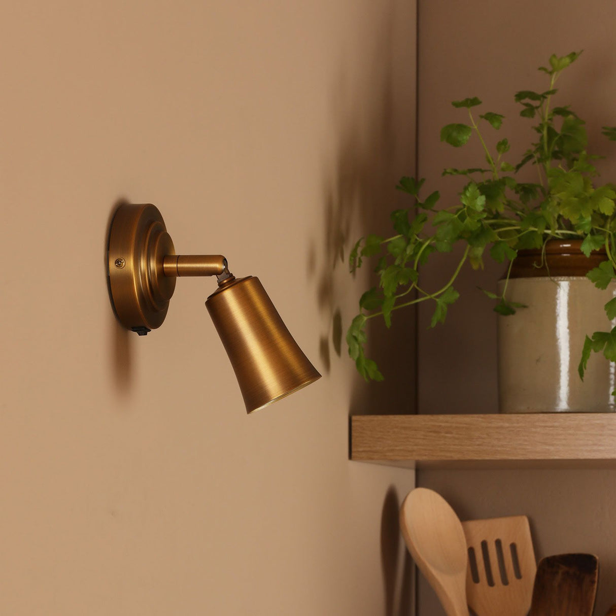 Jedrek Single Spotlight Aged Brass