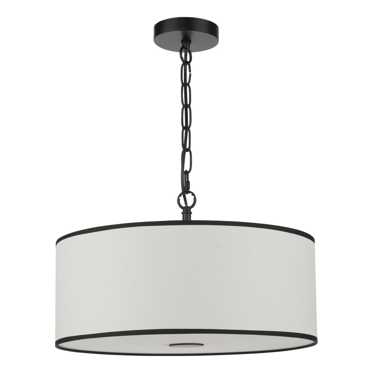Jemima 3 Light Pendant White and Matt Black With Shade