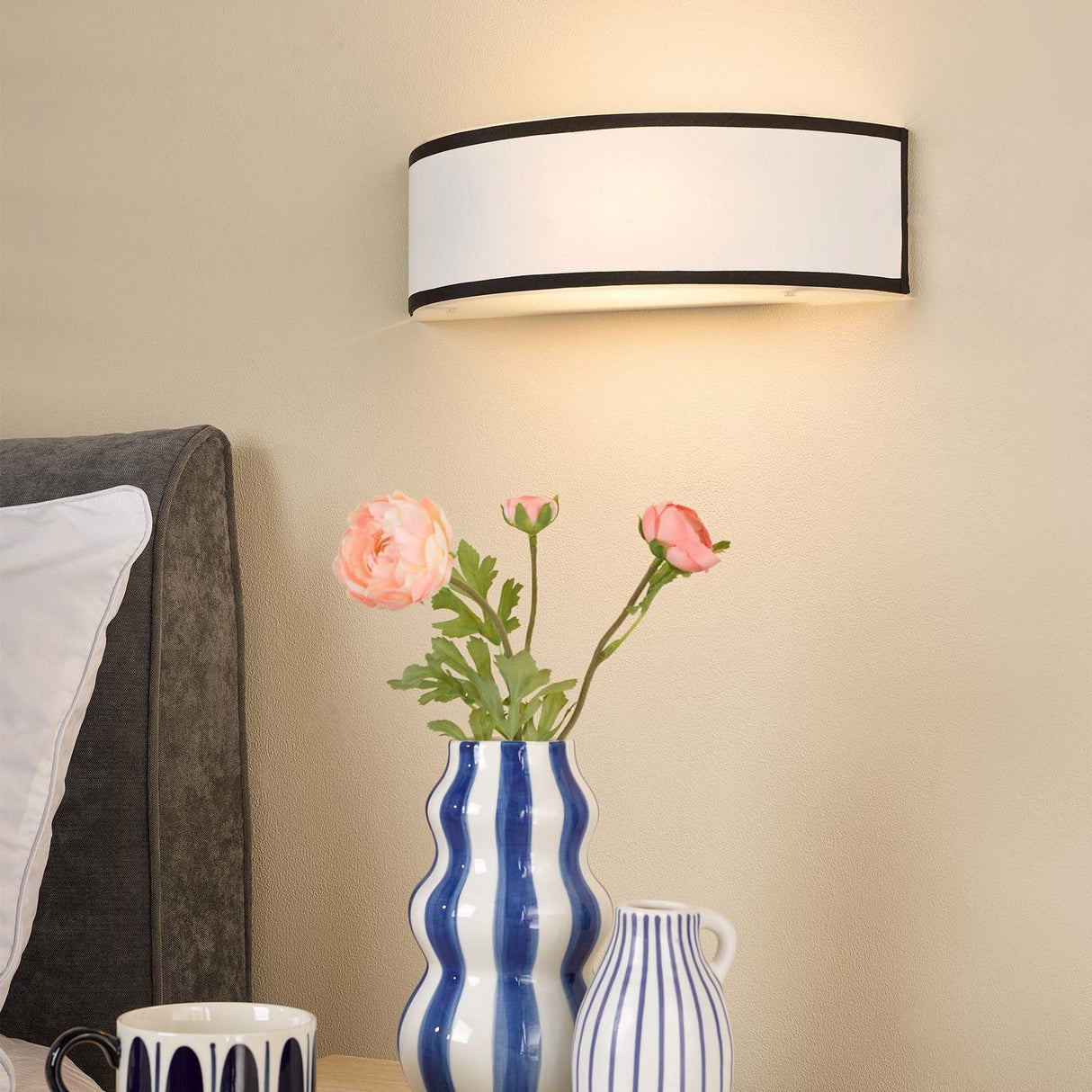 Jemima Wall Light White and White Frosted Acrylic With Shade