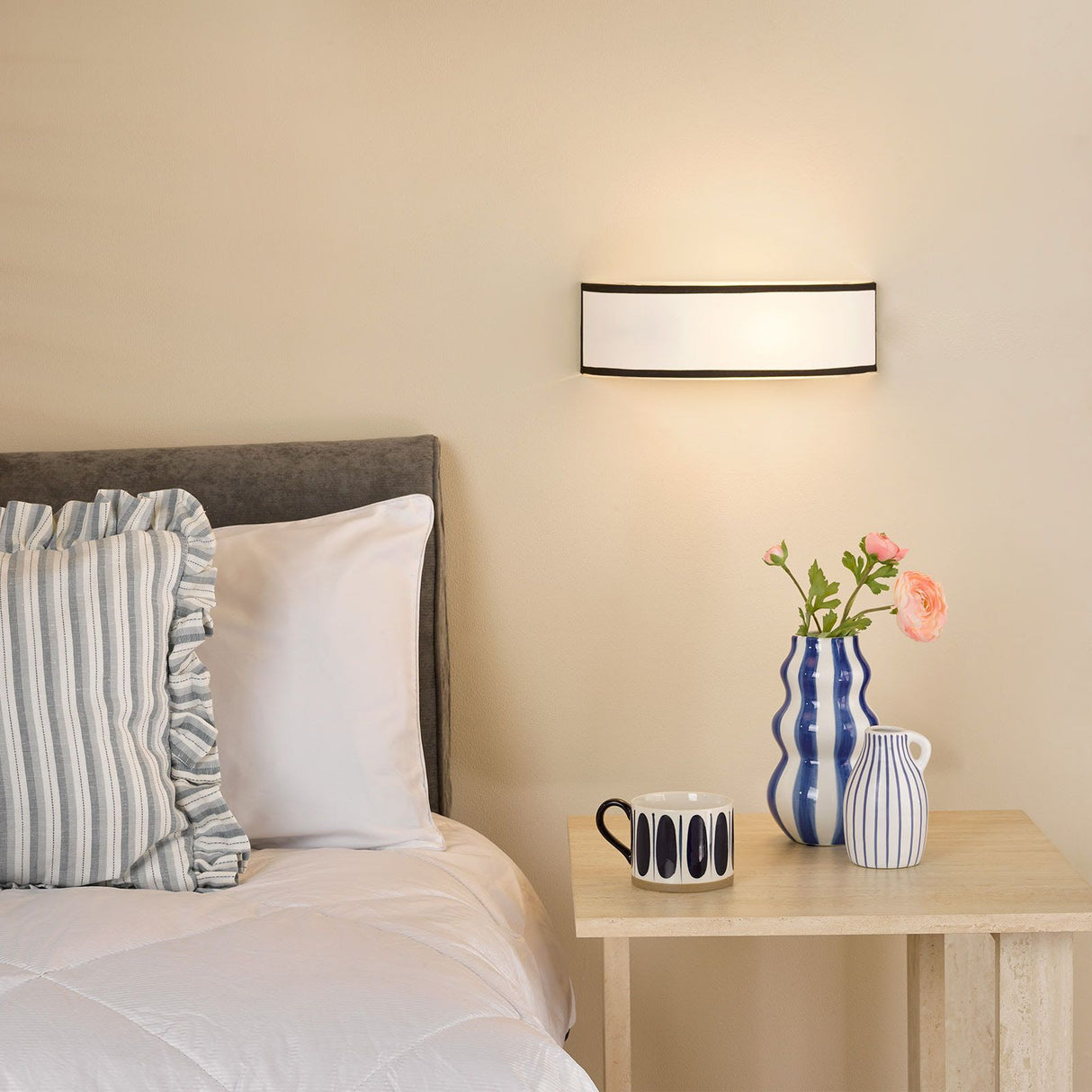 Jemima Wall Light White and White Frosted Acrylic With Shade