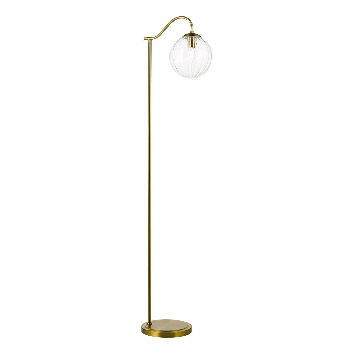 Jocelyn Floor Lamp Natural Brass and Glass