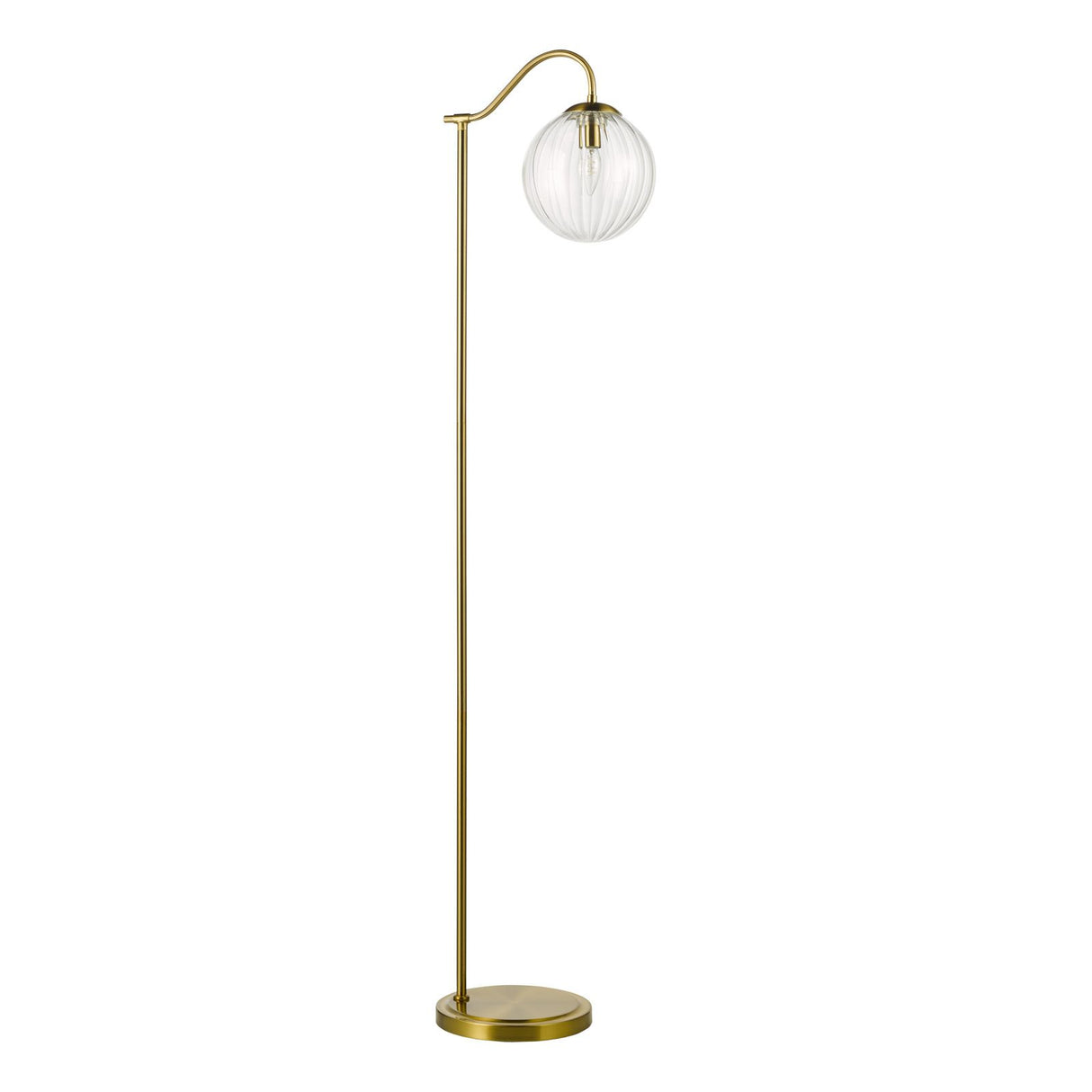 Jocelyn Floor Lamp Natural Brass and Glass