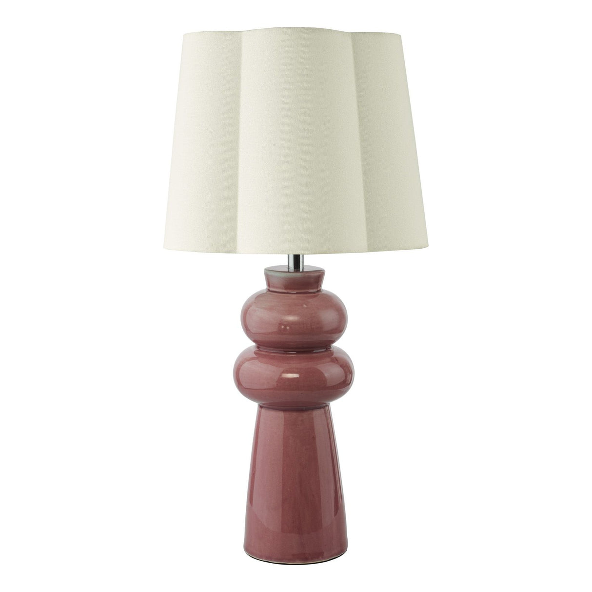 Jordana Table Lamp Pink and Polished Chrome With Shade