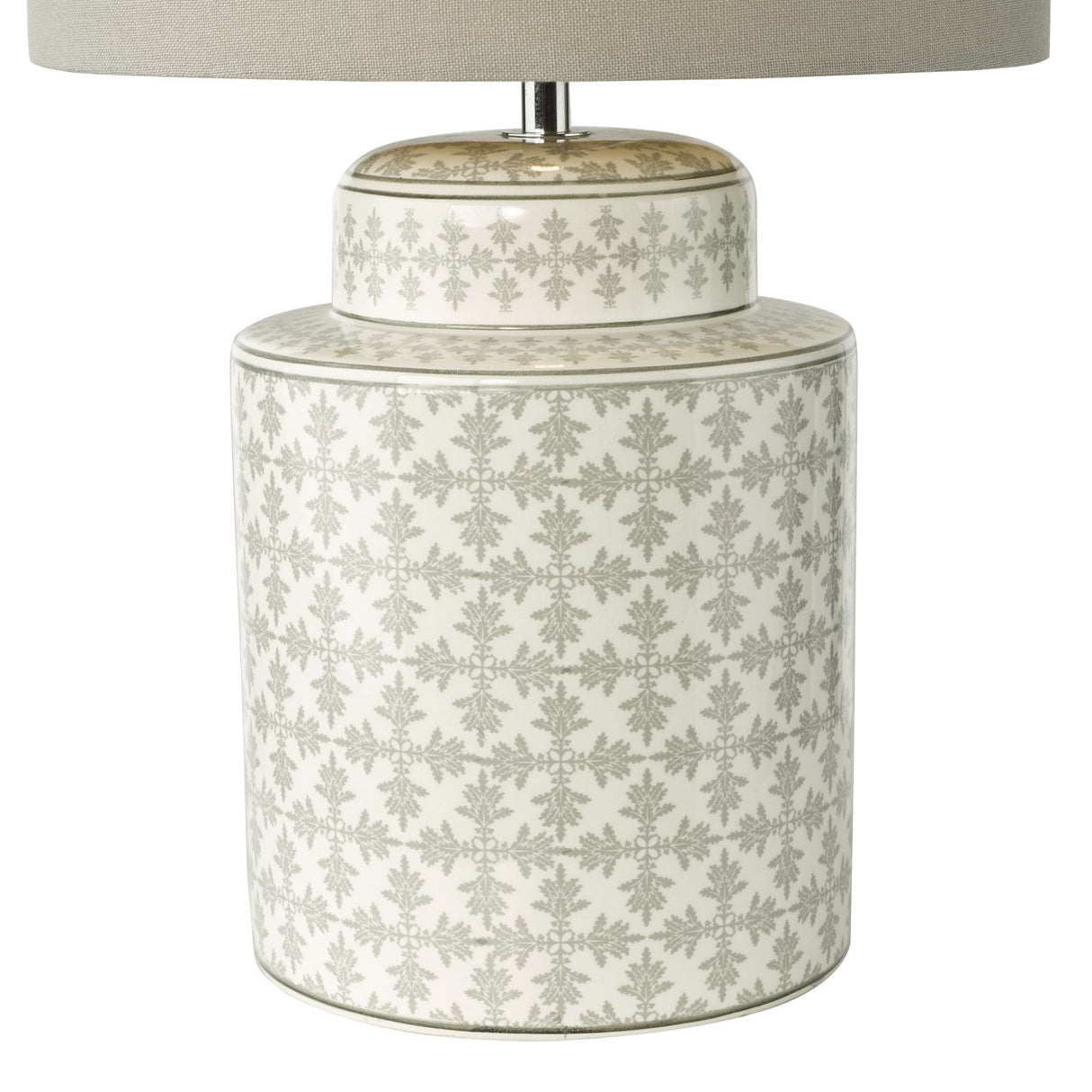 Kedron Table Lamp Grey and Satin Chrome With Shade