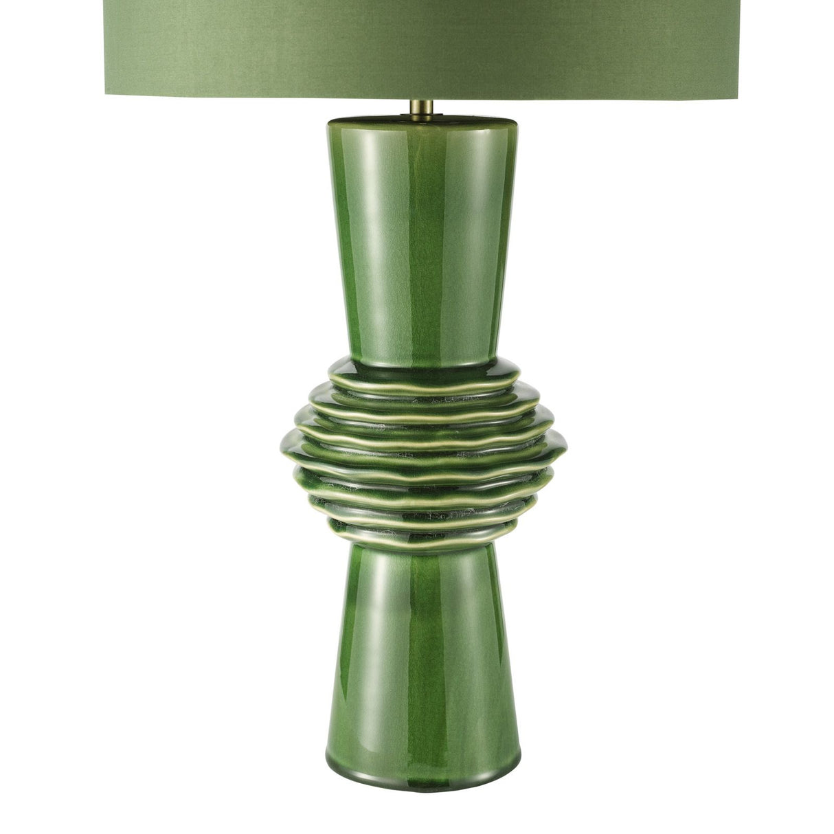 Lagle Table Lamp Green and Antique Brass With Shade