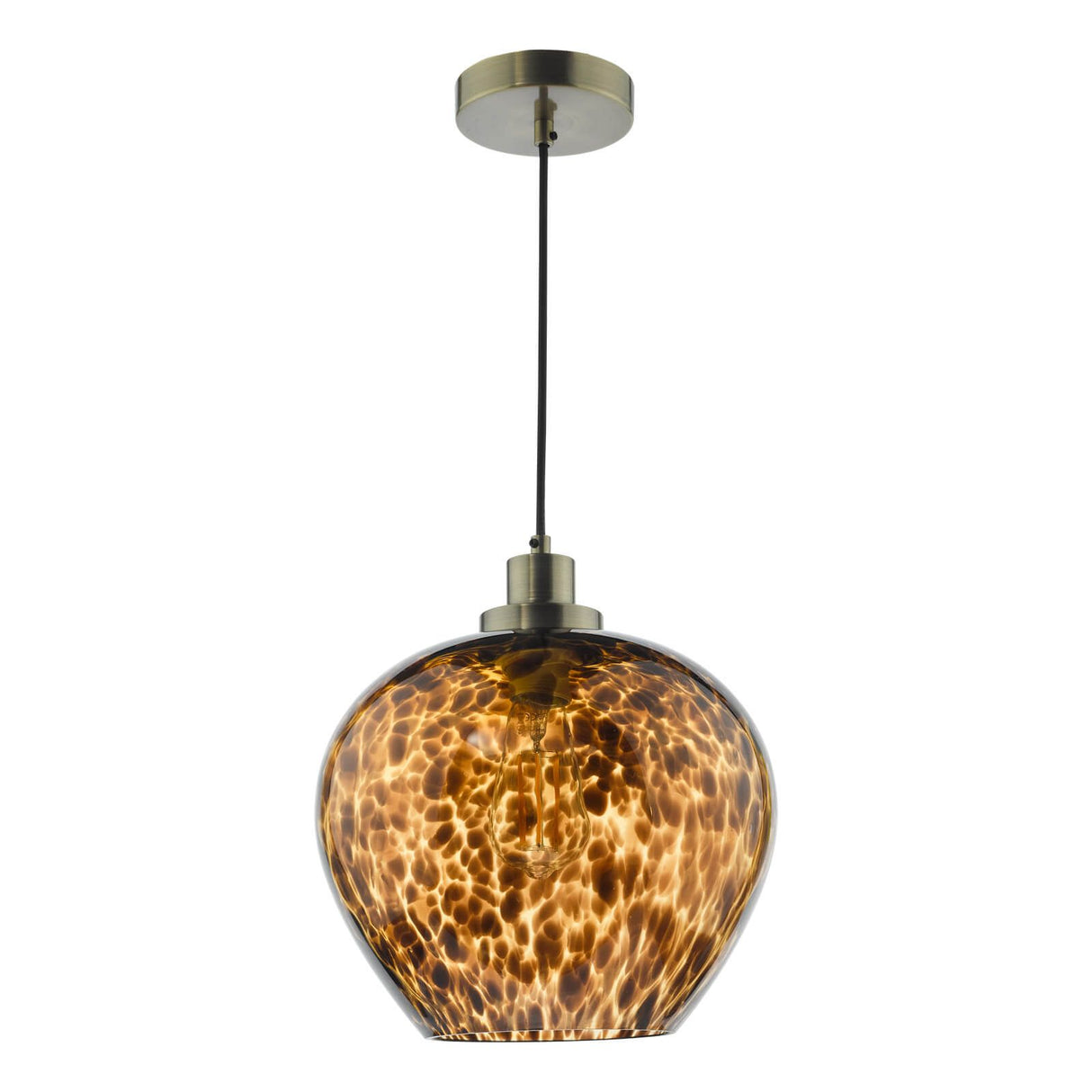 Leandra Pendant Tortoiseshell Glass and Antique Brass
