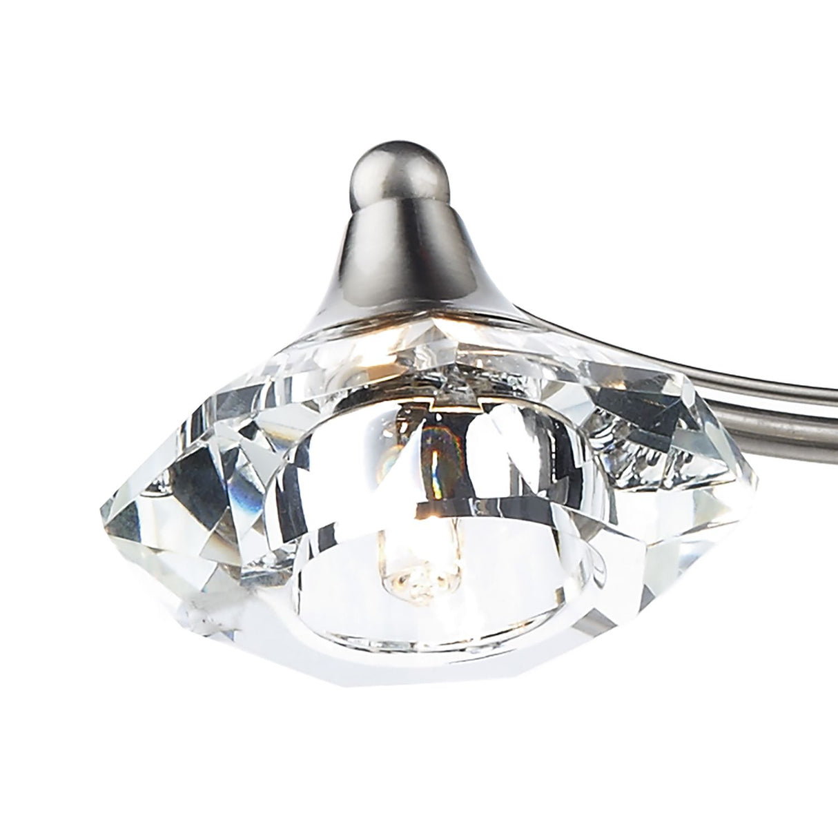 Luther 4 Light Semi-Flush Satin Chrome and Crystal
