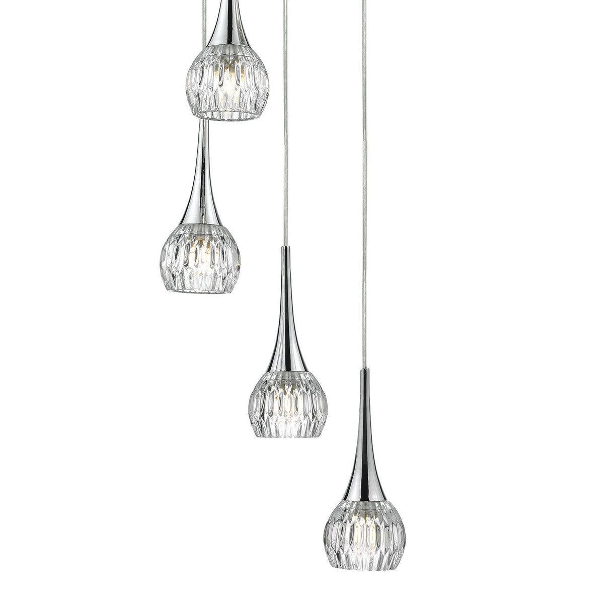 Lyall 5 Light Pendant Polished Chrome Glass