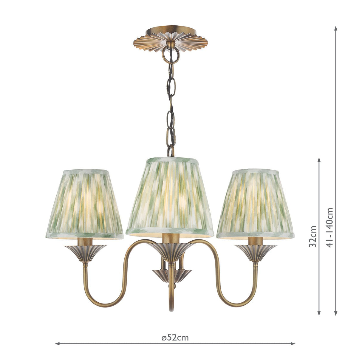 Lydian 3 Light Pendant Antique Bronze With Shade