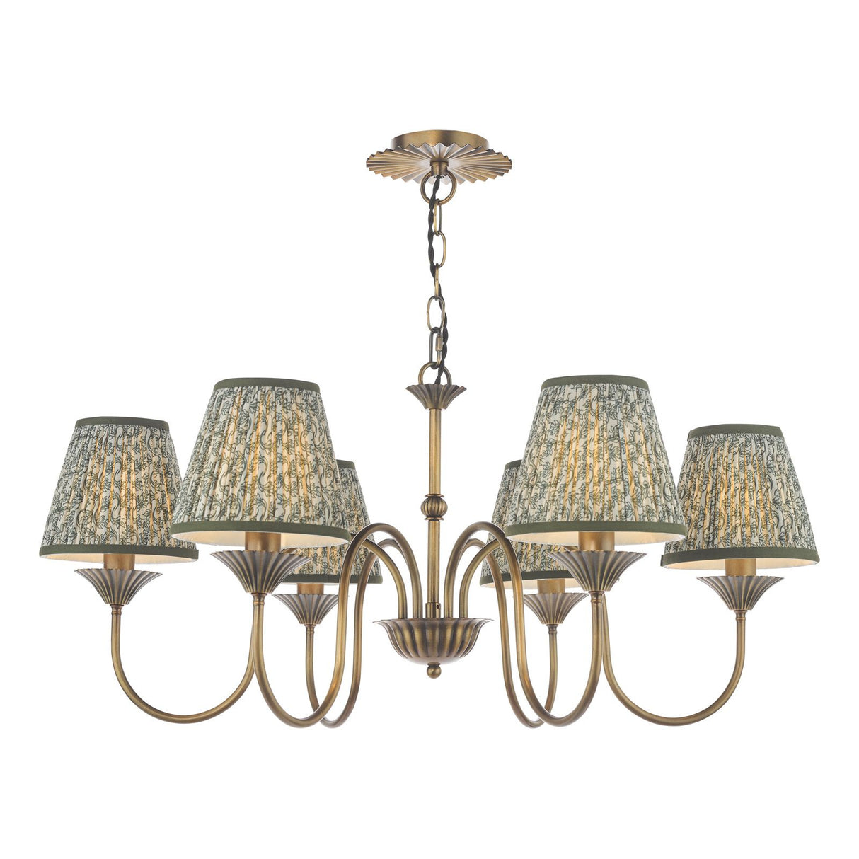 Lydian 6 Light Pendant Antique Bronze With Shade