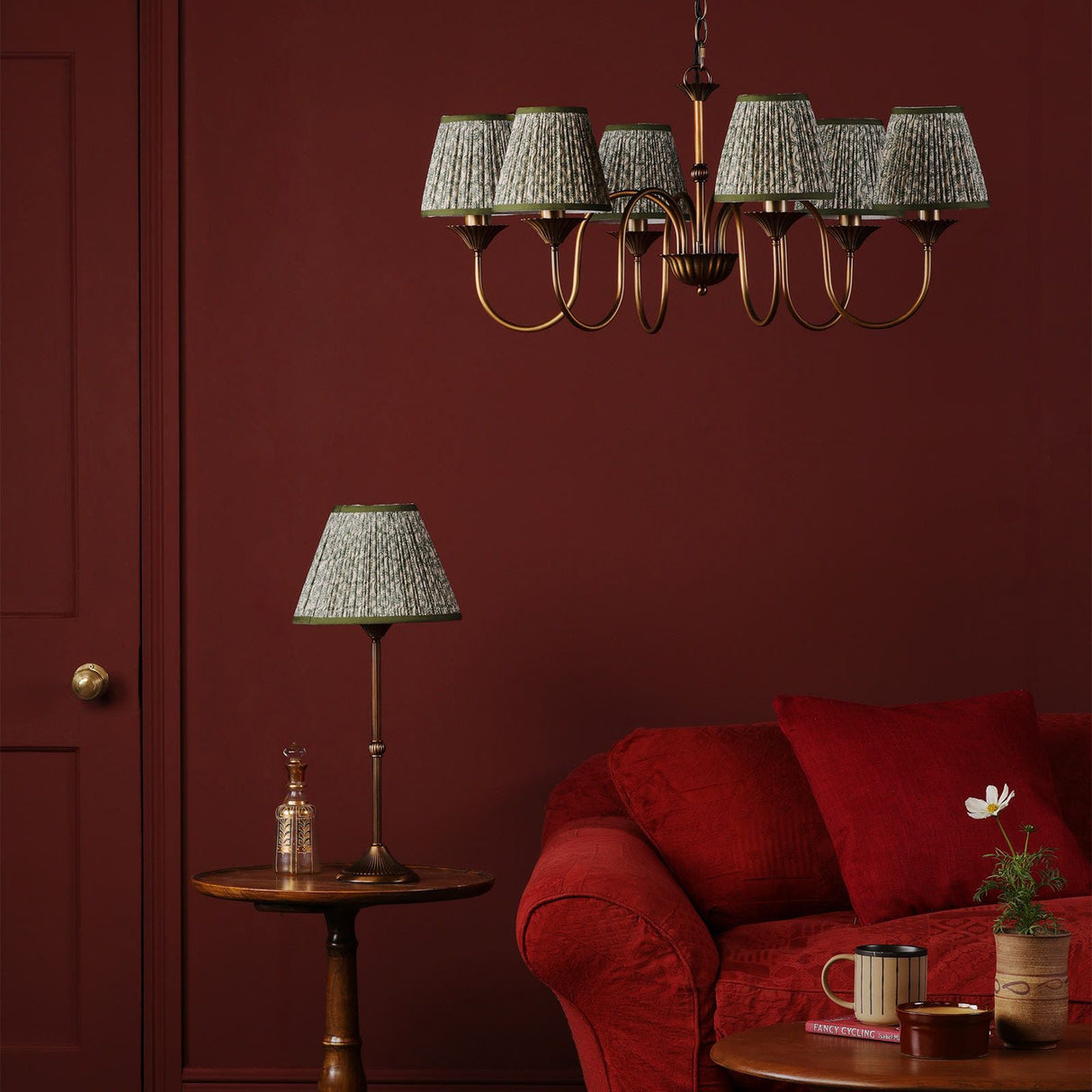 Lydian 6 Light Pendant Antique Bronze With Shade