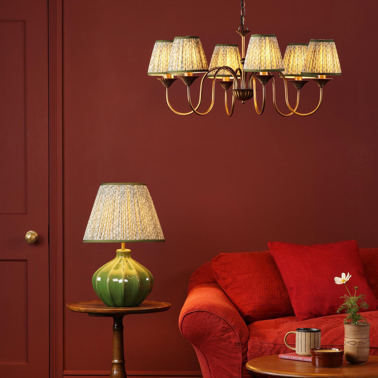 Lydian 6 Light Pendant Antique Bronze With Shade