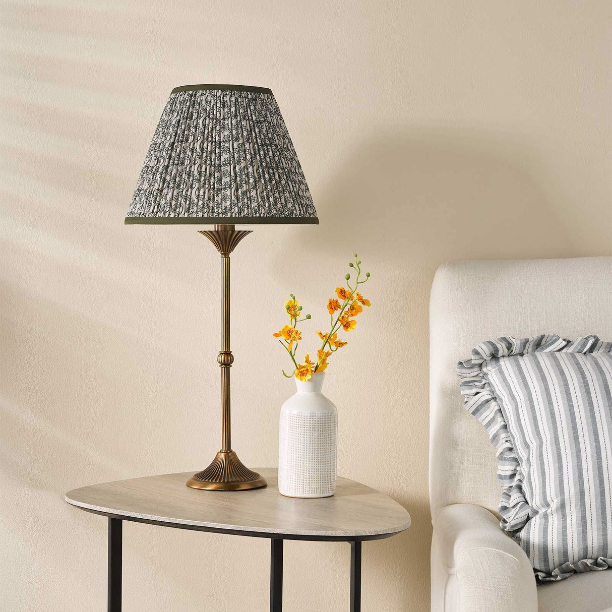 Lydian Table Lamp Antique Bronze With Shade