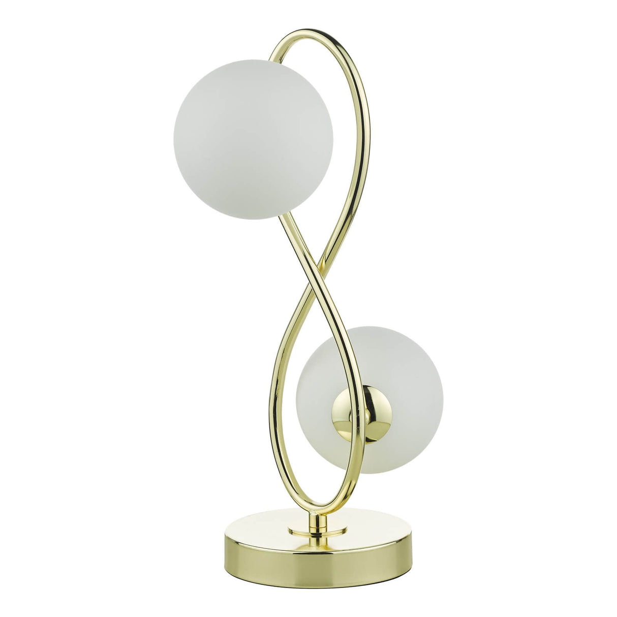 Lysandra 2 Light Table Lamp Polished Gold and Opal Glass