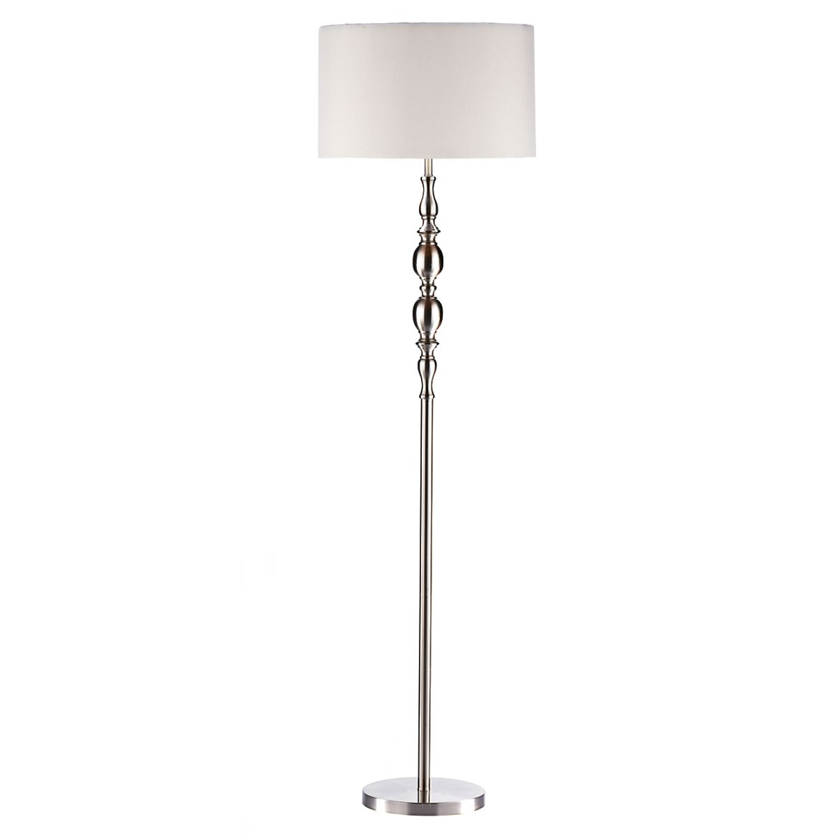 Madrid Floor Lamp Satin Chrome With Shade