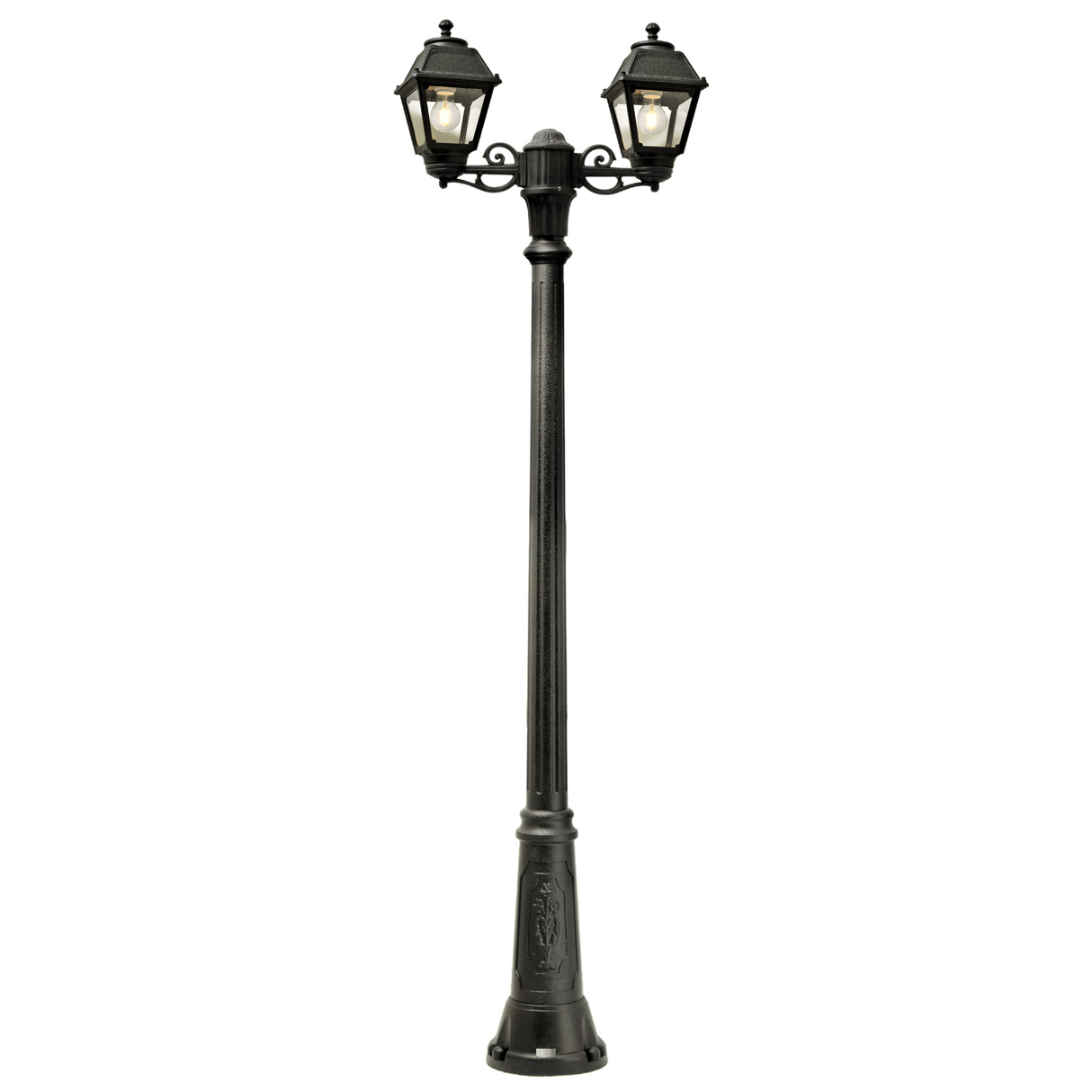 Mary Gigi Bisso 2L E27 (No Lamp), Classic Post Lantern, Black/Clear