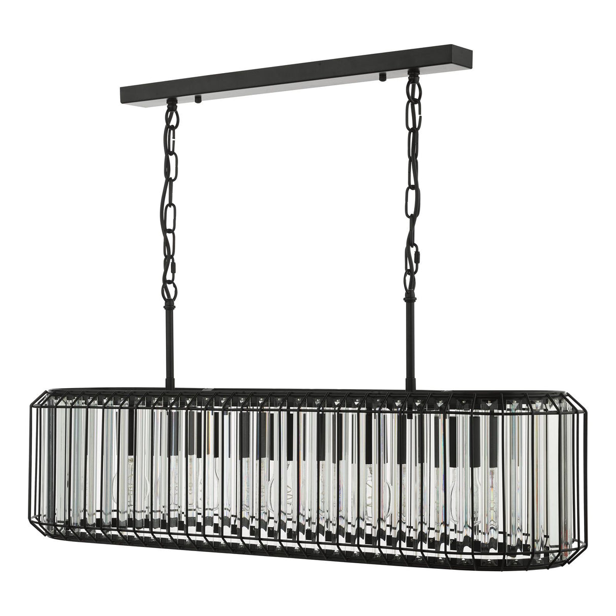 Naeva 5 Light Pendant Matt Black and Crystal