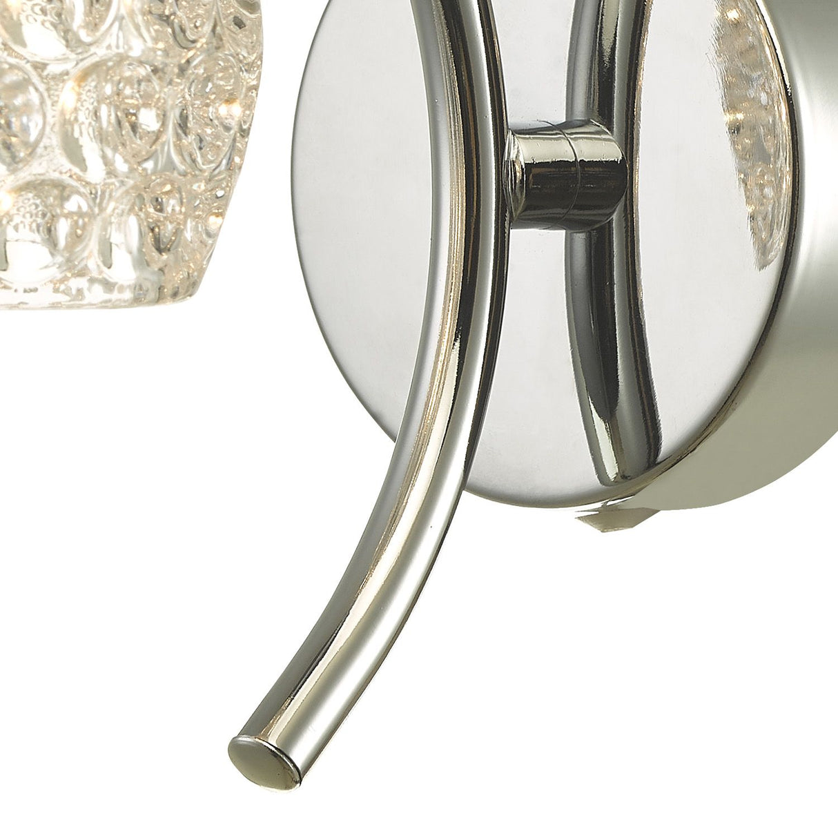 Nakita Wall Light Polished Chrome With Dimpled Open Glass