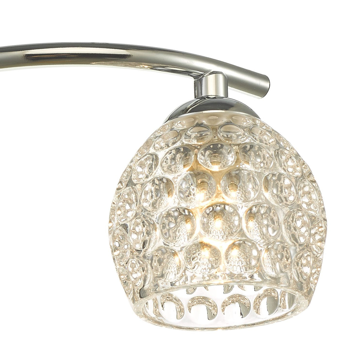 Nakita 3 Light Semi Flush Polished Chrome With Dimpled Open Glass