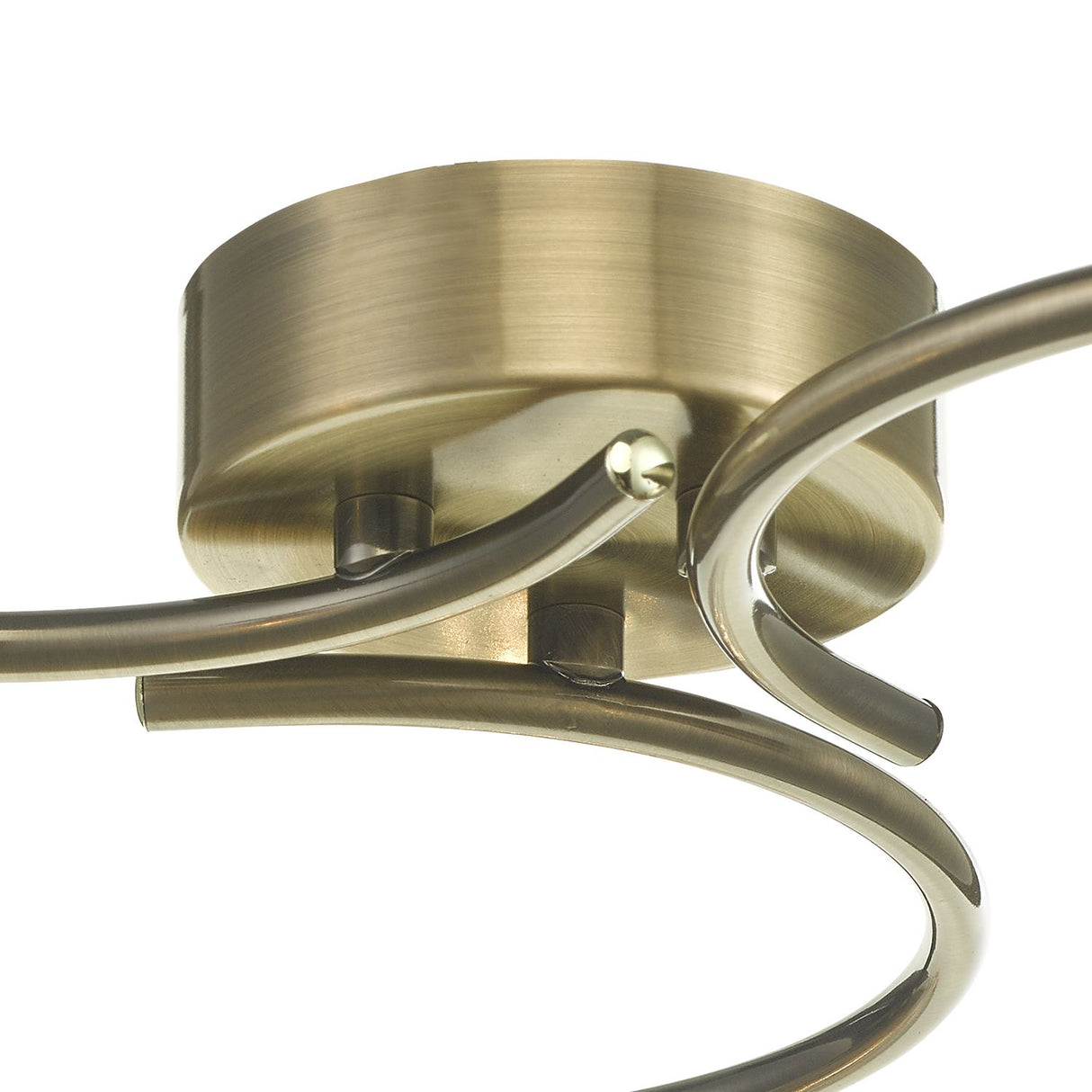 Nakita 3 Light Semi Flush Antique Brass With Dimpled Open Glass