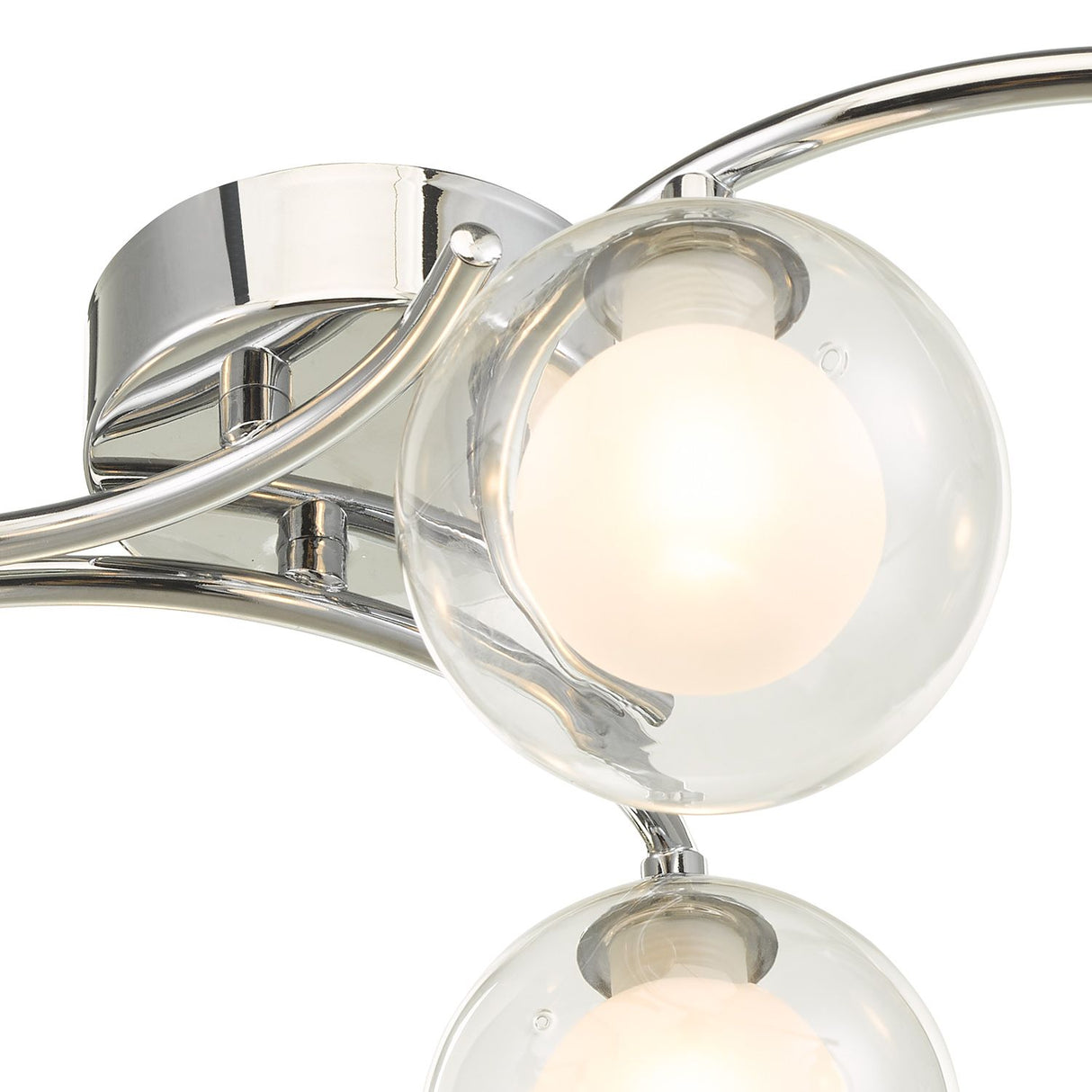 Nakita 6lt Semi Flush Polished Chrome With Clear/Opal Glass