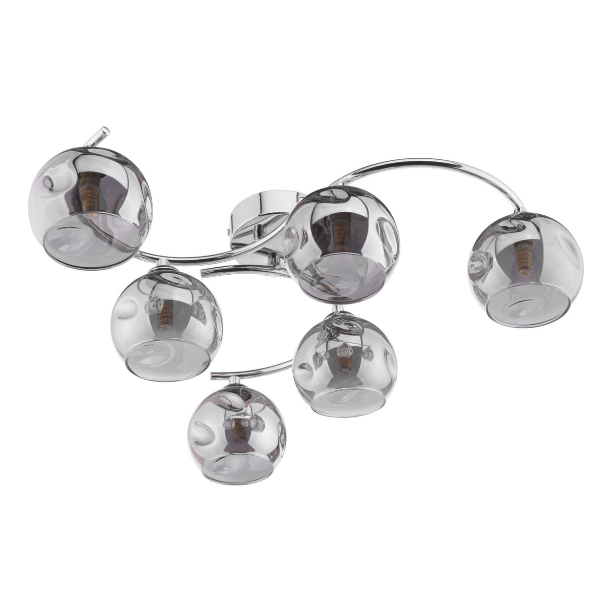 Nakita 6lt Semi Flush Polished Chrome With Organic Smoked Glass