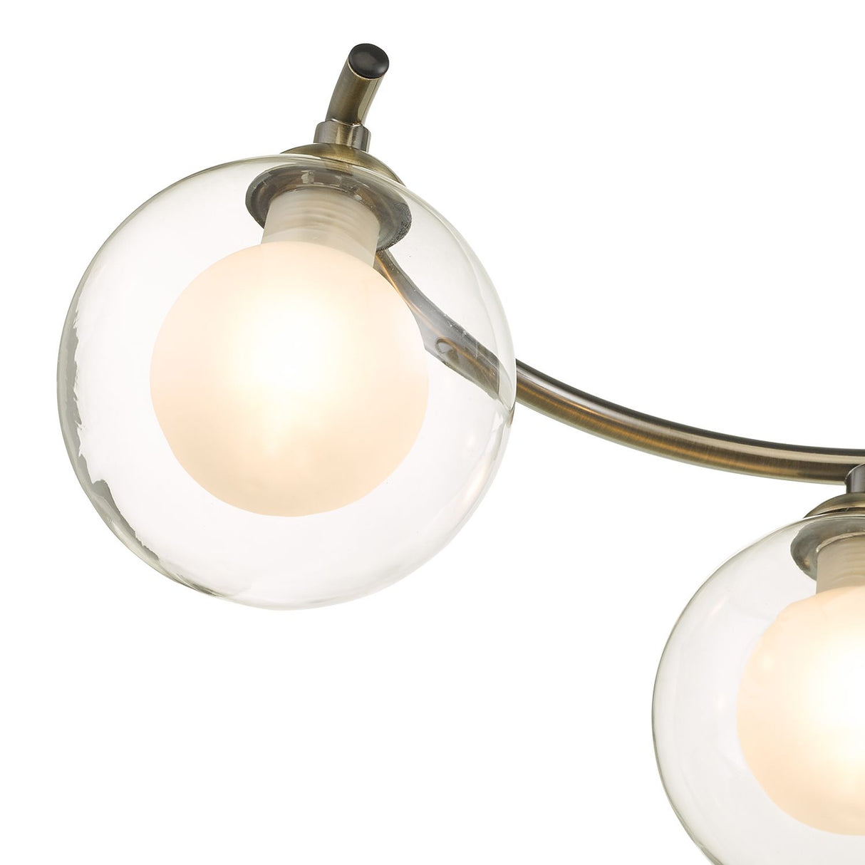 Nakita 6 Light Semi Flush Antique Brass With Clear/Opal Glass
