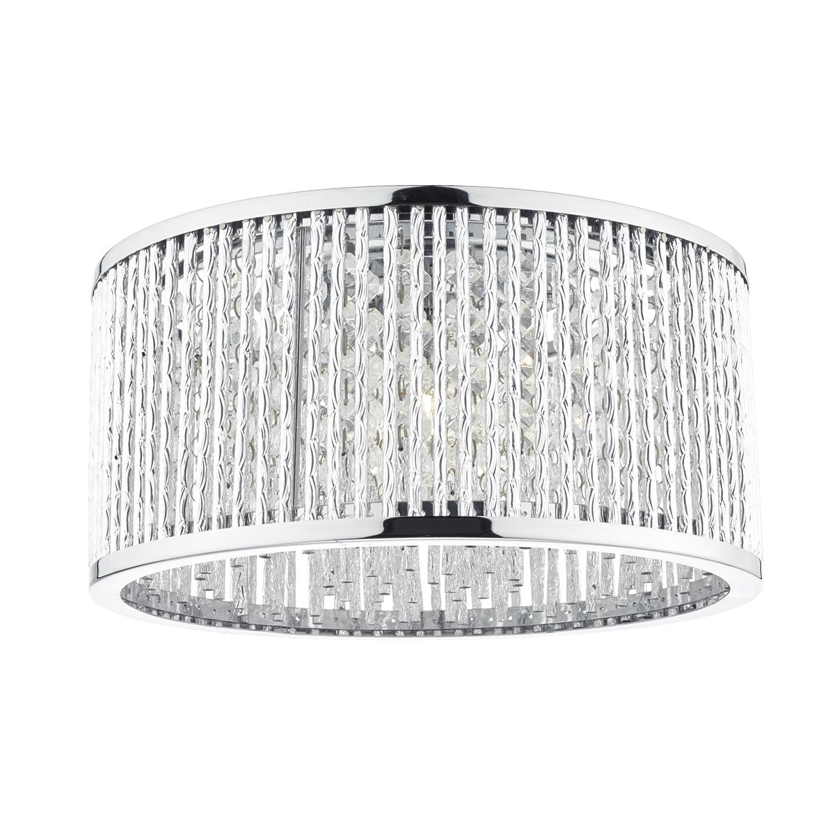 Nantes 3 Light Flush Polished Chrome Alum
