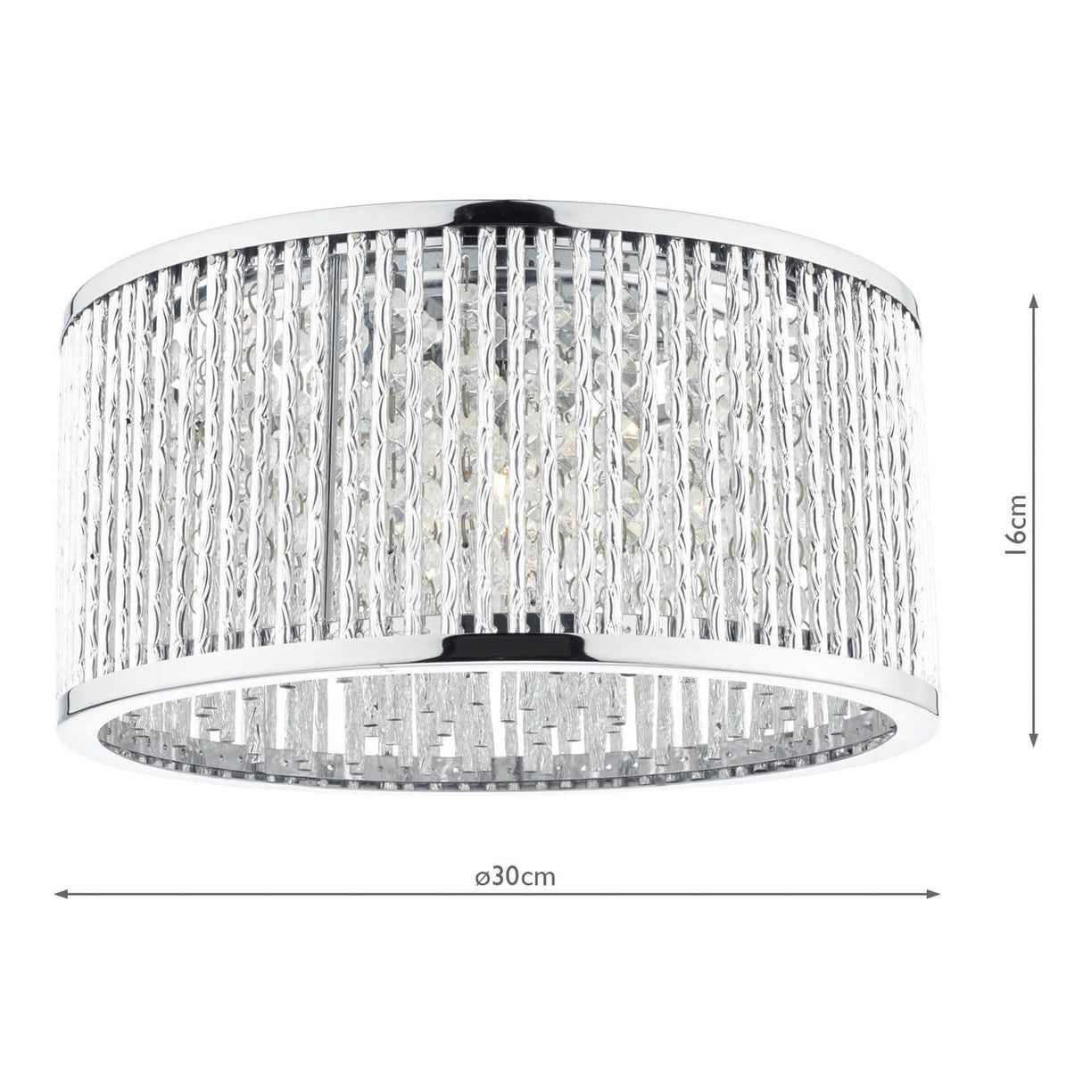 Nantes 3 Light Flush Polished Chrome Alum