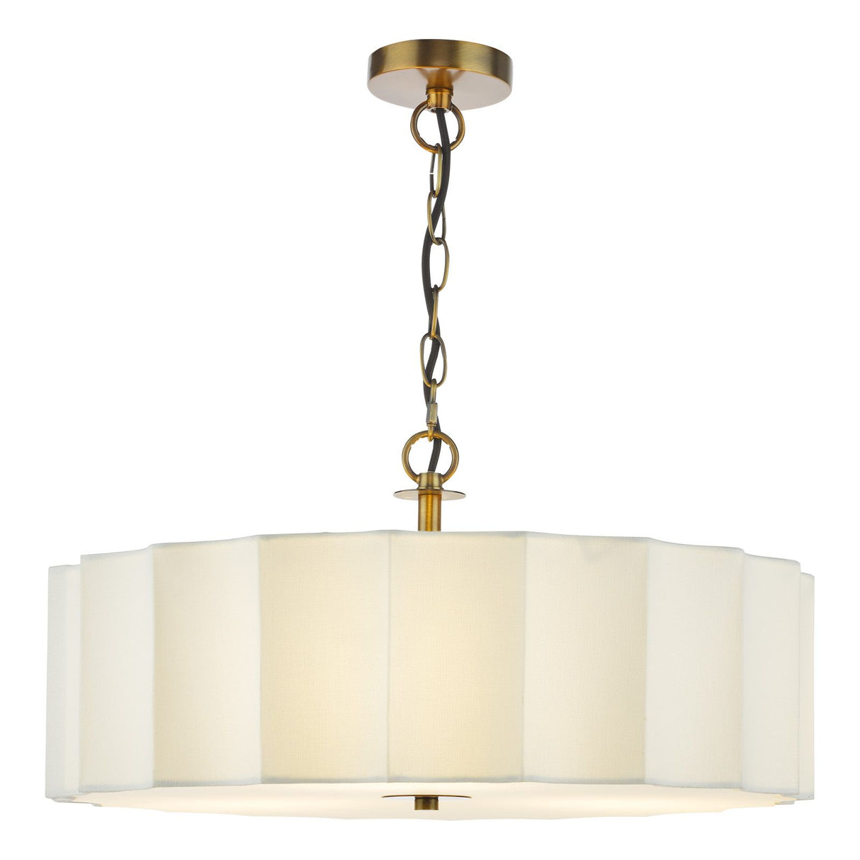 Noura 3 Light Pendant Ivory and Antique Bronze