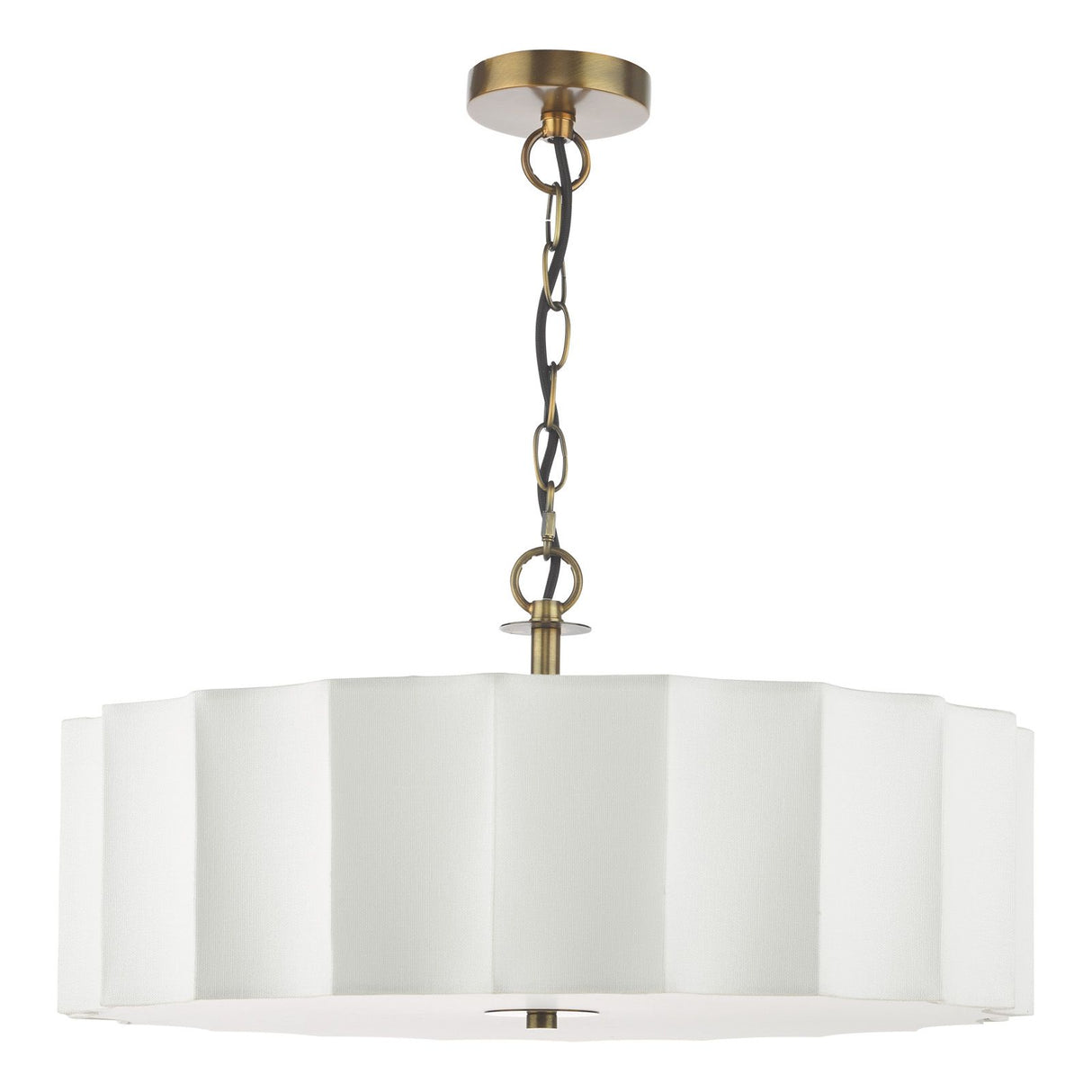 Noura 3 Light Pendant Ivory and Antique Bronze