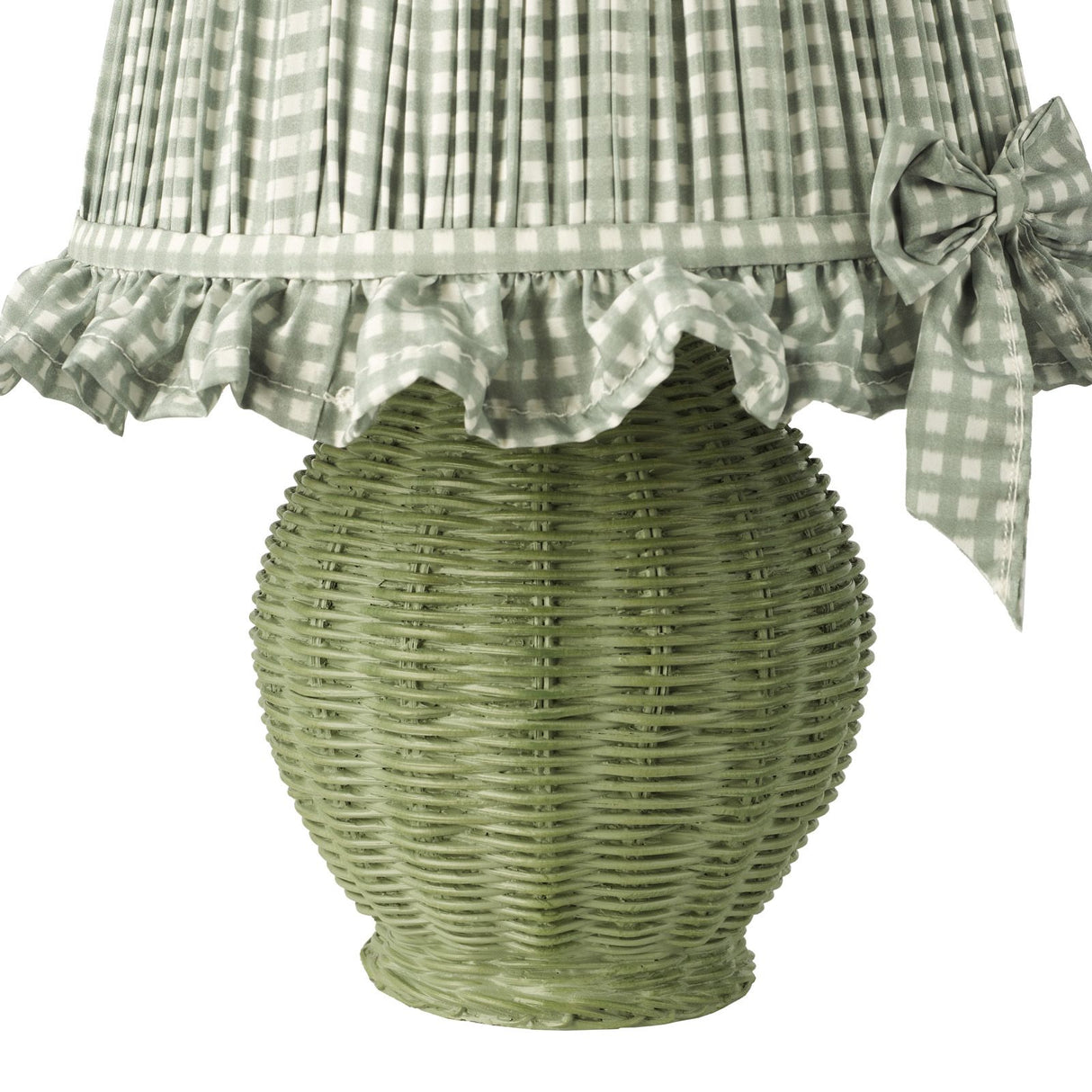 Omer Table Lamp Matt Green and Antique Brass With Shade